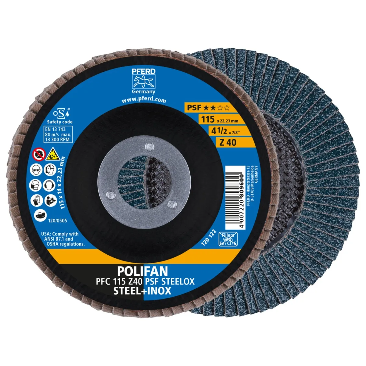115X22 Flap Disc 40g PFERD