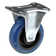 Castor 100mm B/Rubber 22s Fixed Plate