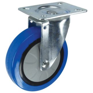 Castor 100mm B/Rubber Swivel Plate