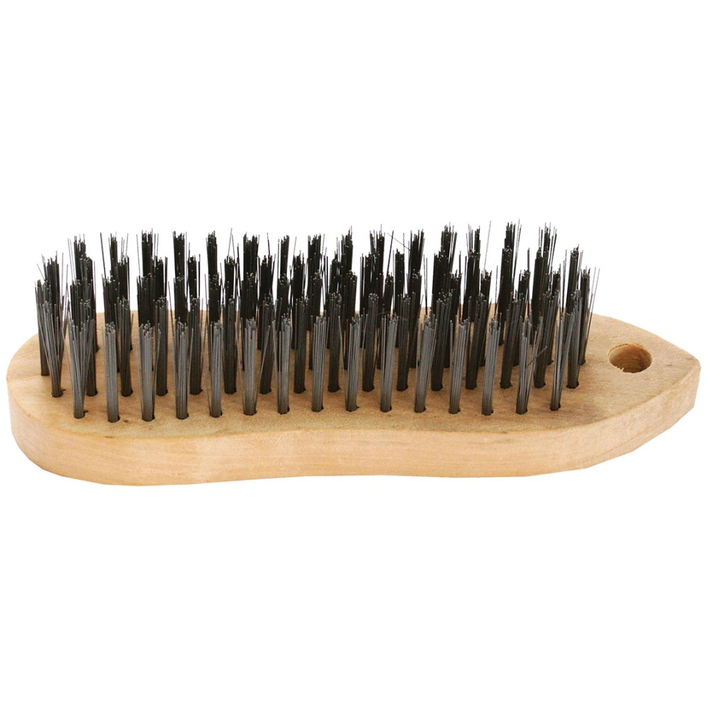 Wire block brush wood handel