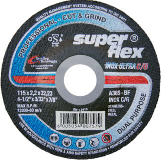 115X2.2X22.23 Stainless Cutting/Grinding Disc (SuperFlex)