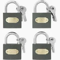 Padlock 50mm Iron Blister Four Pack