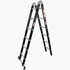 Light Industrial Ladder - Black 3.6m Dual Ladder