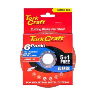 Tork Craft Steel Cutting Disc 115 x 1 x 22.2mm - 6 Pack