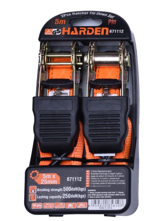 2Pcs ratchet tie down set 25mm x 5m