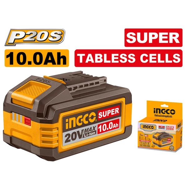 INGCO 20v Cordless Tabless Battery 10.0ah